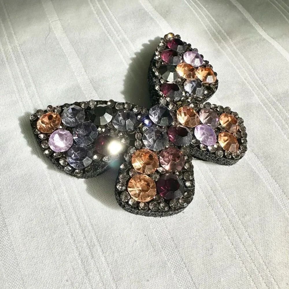 Multicolor super sparkly hair clip butterfly
